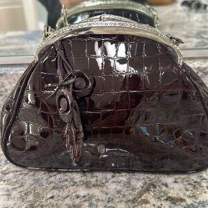 Brighton Leather Handbag. Maroon color. Patent leather.
